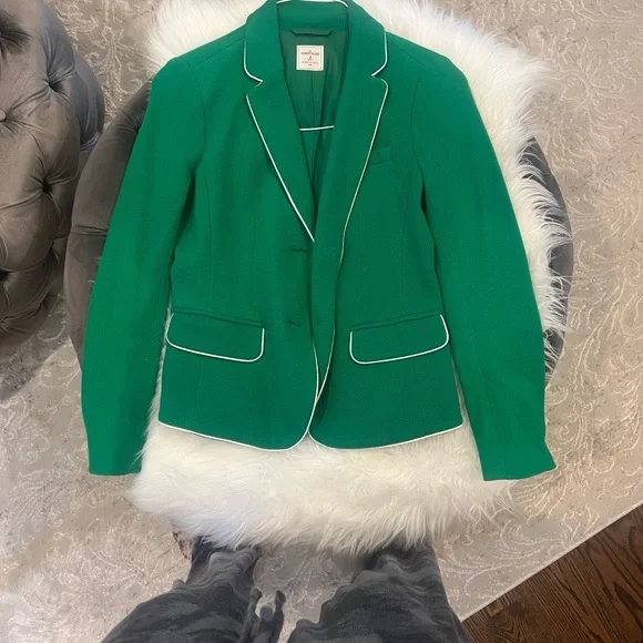 GAP Vibrant Green Blazer with White Piping - Picture 2 of 4